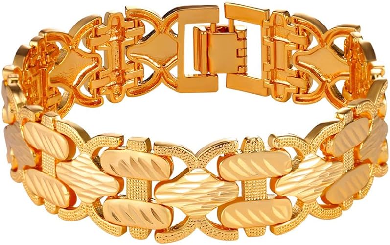 Amazon U7 メンズ ブレスレット 太め バングル 17mm 留め金式 アンティーク アクセサリー プラチナメッキ H24 ブレスレット 通販