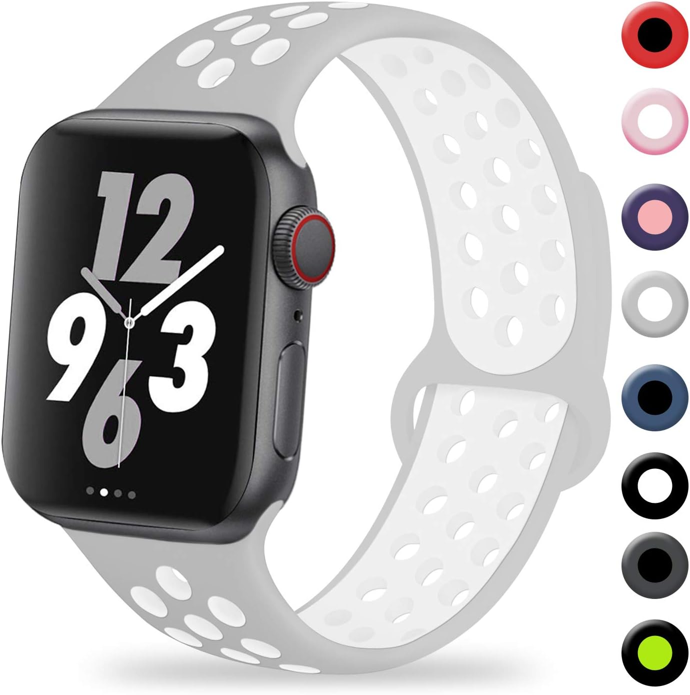 TIMTU Compatible with Apple Watch Band 38mm 42mm 40mm 44mm, Soft Silicone Wristband for Apple Watch Series 4/3/2/1 for Woman and Man