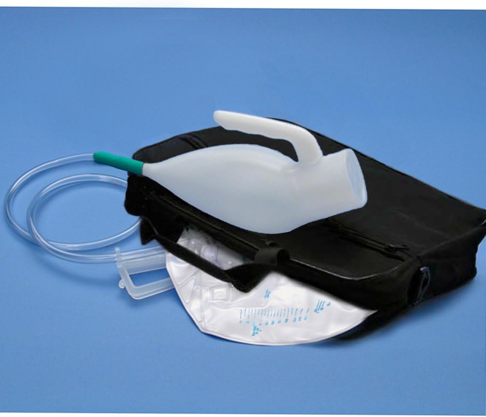 Reusable Portable Male Advantage Urinal System with Spill Proof Collection Bag and Black Privacy Bag