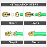 Uni-Fine Brass Garden Hose Quick Connector Kit 1/2" 3/4" 2-in-1 Tap Faucet End view 2