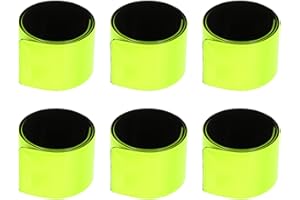 Kichvoe 6pcs Reflective Flocking Snap Wristbands Fluorescent Green Reflective Armbands for Cycling Safety