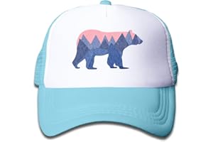 OCEAN BLUE YUYERI Waldeal Boys and Girls 3-8 Year Old Bear Mountain Youth Toddler Mesh Hats Baseball Trucker Cap