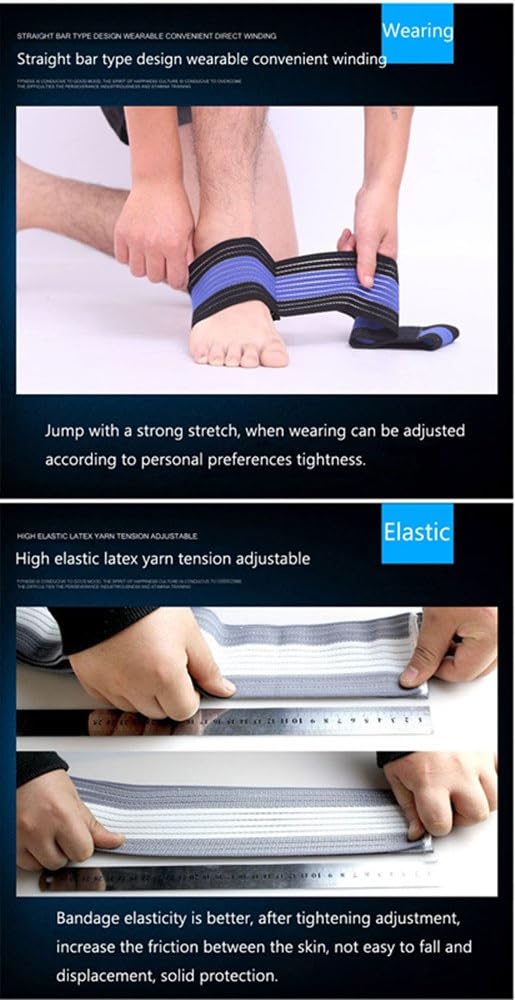 Rungear (1 Pair Elasticity Ankle Compression Bandage Wrap Support Brace Breathable Foot Strap for Men Women Running Basketball Football Volleyball Gym Fitness (Beige) : Sports & Outdoors