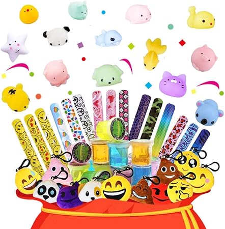 Amazon Co Jp パーティー記念品 詰め合わせ 子供用 スライム スラップブレスレット キーチェーン スクイッシーおもちゃ 誕生日パーティーの記念品 カーニバル賞品 ピニャータフィラー 宝箱賞品 教室用おもちゃ おもちゃ