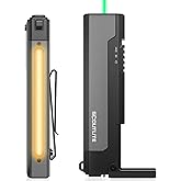 SCOUTLITE Vario GB 2000 EDC Flashlight with Green Beam, White and Warm LED Combo, 2000 Lumens Compact Magnetic Flat Pocket Lights, Triple Sources for Ourdoor Camping Inspection Emergency Work (Black)