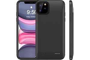 HUGUODONG Battery Case for iPhone 11(6.1 inch), 10000mAh Extended Portable Battery Pack Rechargeable Charging Case Smart Battery Case for iPhone 11 External Battery Cover Charging Case