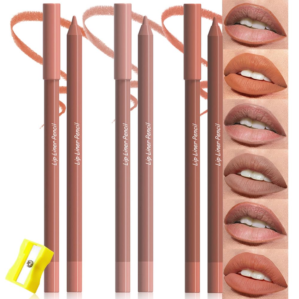 Photo 1 of **2 pack** evpct 3Pcs Nude Brown Burnt Orange Matte Long Lasting Wear Lip Liner Pencils Makeup Set for Shaping & Sculpting Lips, No Transfer Waterproof Pigmented Lip Liner Crayon lipliners Lipstick Pencil 2+3+9