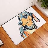 YJBear Thin Long Ear Puppy Dog Pattern Floor Mat Coral Fleece Home Decor Carpet Indoor Rectangle Doormat Kitchen Floor Runner 16