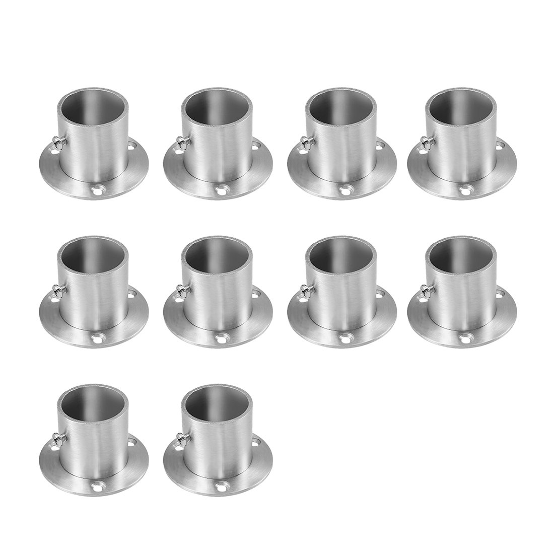 Sourcingmap Wardrobe Pipe Bracket, 32mm Dia, Wall Mount Hanging Rail Rod Support Socket 10pcs