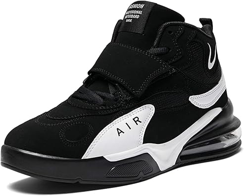 Amazon ジョイジョイ バスケットシューズ メンズ スニーカー 厚底 スポーツシューズ 秋冬 男女兼用 ベルクロ ハイカット 防滑 クッションソール インヒール ランニング 日常着用 通気 ストリート 通学 アウトドア 黒 白 バスケットボール
