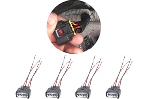 HAOBO 4PCS Ignition Coil Connector, Standard 4 Ports Ignition Coil Wire Compatible with Toyota Camry Corolla Highlander Scion Replace 90980-11885 Ignition Coil Female Connector Plug Harness Pigtail