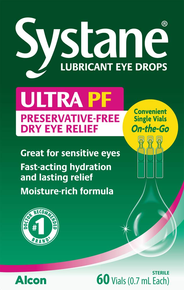 Systane Ultra Eye Drops, 60 Count Long Lasting Eye Drops Vials, 30 Count Bundle