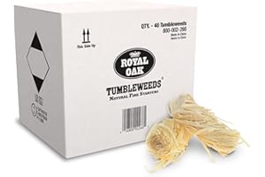 Royal Oak Tumbleweeds All Natural Fire Starter Charcoal Firestarter for Grilling, BBQ, Wood Stoves, Campfires, No Odor and Water Resistant, 40 Pack