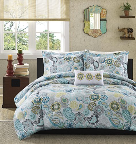 Mi-zone tamil comforter mini set, full/ queen, blue