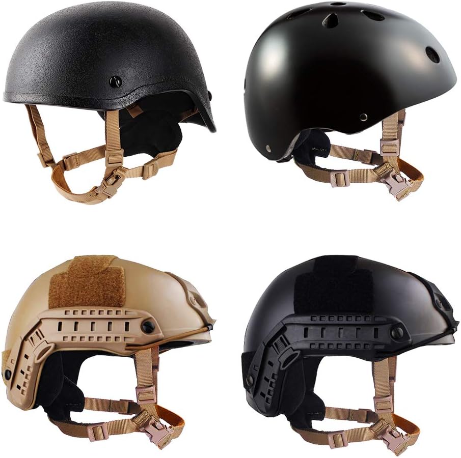 Helmet Chin Strap 4 Points for Tactical Fast/MICH/IBH Kevlar Bump Helmets, X-Nape Helmet Suspension System with Bolts and Screws Tan : Sports & Outdoors