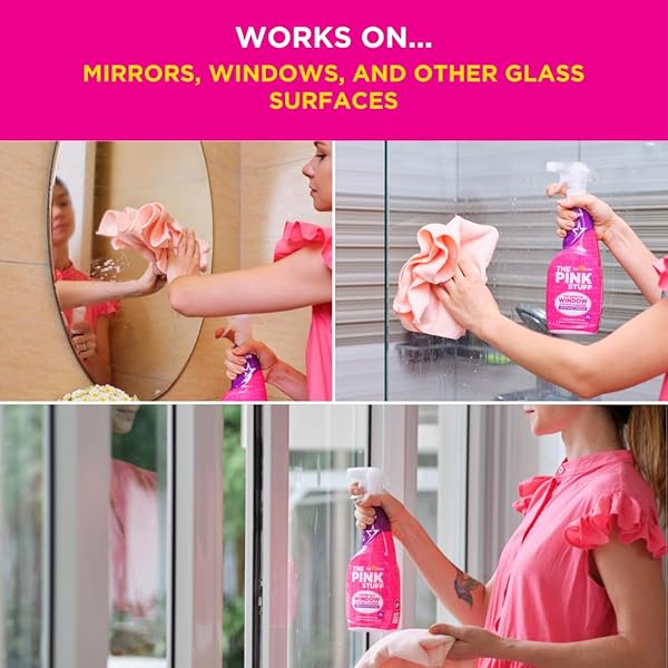 THE PINK STUFF STARDROPS MIRACLE WINDOW AND GLASS CLEANER WITH ROSE VINEGAR SPRAY 750ML 20759