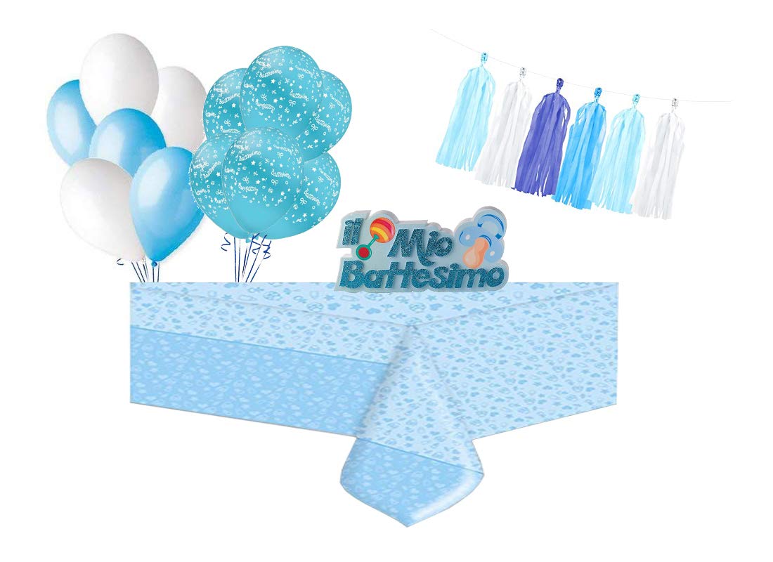 Magic Party Set Addobbi E Decorazioni Per Battesimo Fai Da Te Celeste