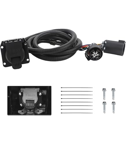 thumbnail image 2 of 7-Pin Trailer Wiring Harness Extension Connector Vehicle Side Truck Bed For Gooseneck 5th Wheel For Chevy Dodge Ford Gm 2 of 12