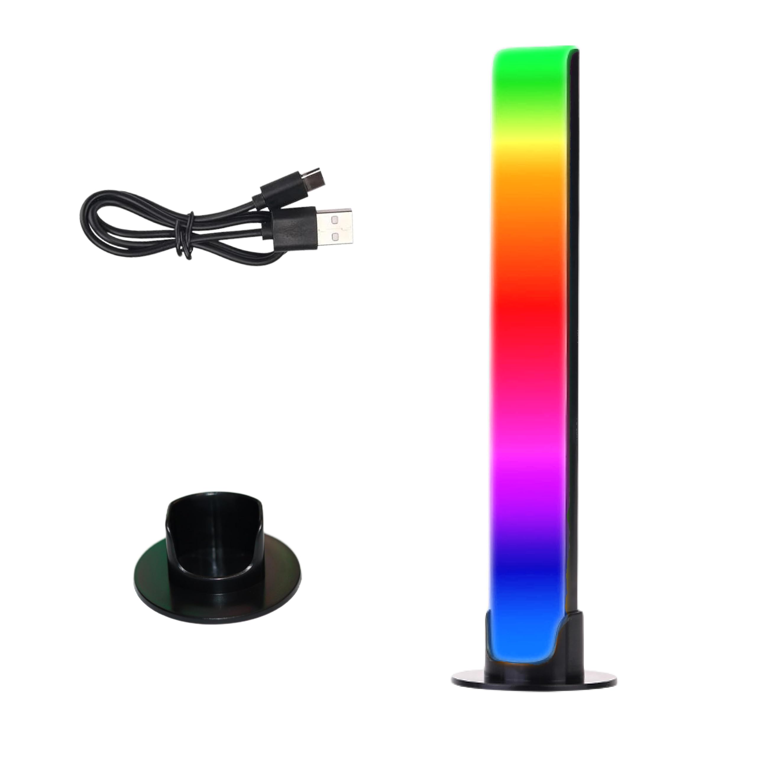 CpHssy LED Sound Control Spectrum Pickup Light, RGB Glow Desktop Ambient Light,Type-C Style Rechargeable Rhythm Light for Party, Car, Desktop