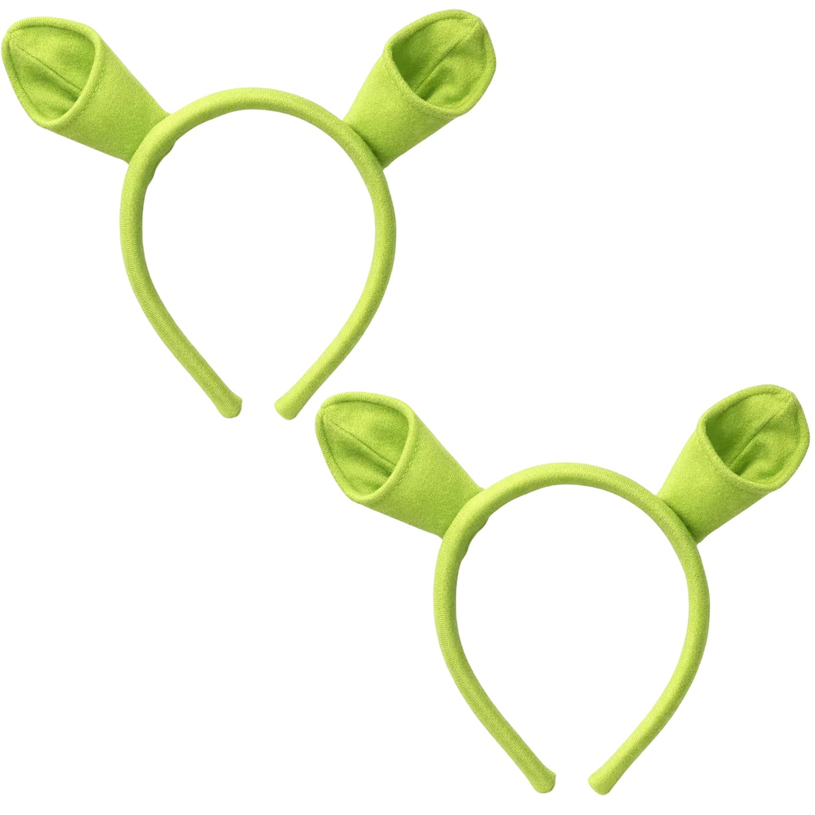 QiiWuic Shrek Ears Headband 2-Pack, Shrek Costume Accessories for Themed Parties and Cosplay Events, Funny Fancy Dress Additions for Adult Costume Enthusiasts