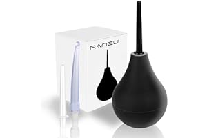 RANEU Enema Bulb Anal Douche Enema Kit for Women & Men with 3 Nozzles (4 Piece Set)