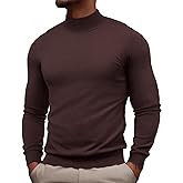 PJ PAUL JONES Mens Mock Turtleneck Sweater Long Sleeve Casual Pullover Sweater Slim Fit Basic Knit Tee