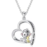 LONAGO Animal Necklace for Women 925 Sterling Silver Monkey Ladybug Pendant Necklace