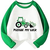 Toddler St Patricks Day Shirt Boys Girls Green Lucky Shamrock Clover Tees Kids Long Sleeve Saint Patrick's Tee Tops 2-7T