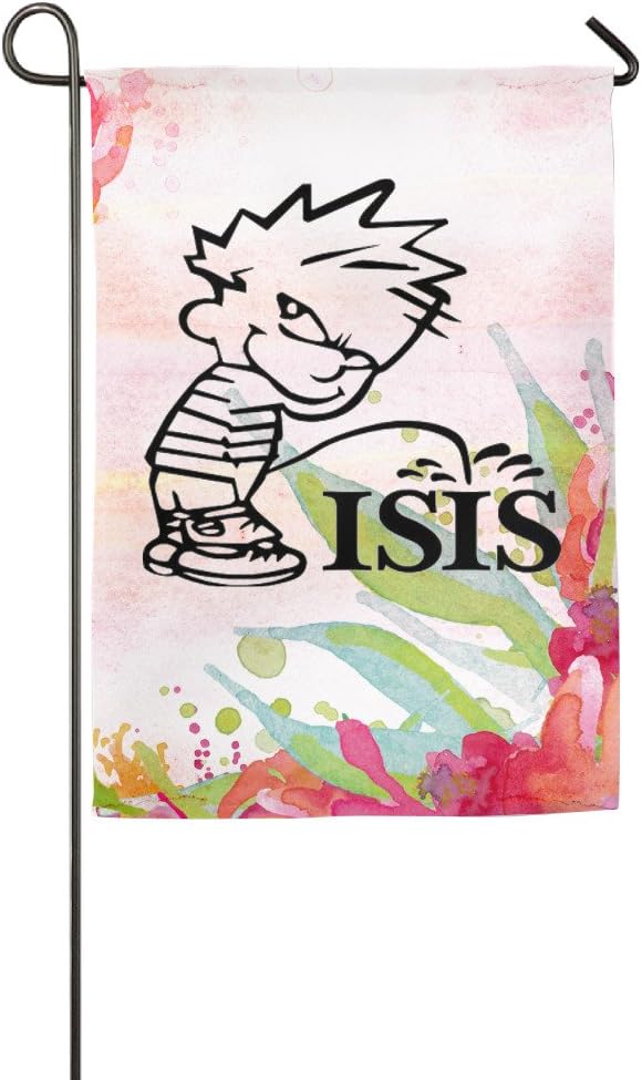 Cute Boy Hero Calvin Pissing On Isis Confederate Welcome Garden Flag