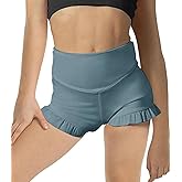 Girls Athletic Shorts High Waisted Ruffle Dance Shorts Yoga Workout Running Shorts