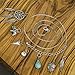 LUX ACCESSORIES Dreamcatcher Owl Elephant Spear Arrow Head Boho Tribal Leaf Crystal Floral Interchangeable Charm Pendant Necklace (7 Charms)