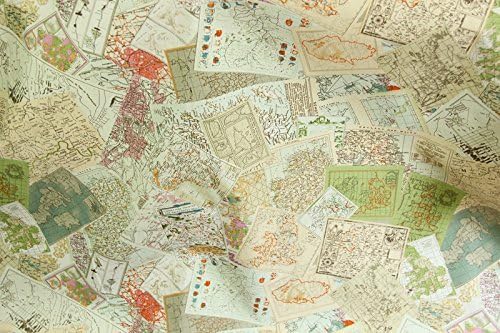 World Map Linen Fabric by the Yard
