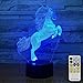 FlyonSea Unicorn Gifts for Girls Unicorn Light 7 Colors Change with Remote Kids Night Light Optical Illusion Lamps for Kids Lamp As a Gift Ideas for Boys or Girls