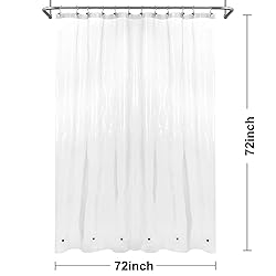 Shower Curtain Liner with 6 Magnets - Heavy Duty