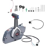 VEVOR Boat Throttle Control, 5006180 Side-Mounted Outboard Remote Control Box for Evinrude Johnson, Marine Throttle Control Box with Power Trim Switch and Lanyard