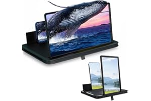 YAWOTA Mobile Phone Magnifier Screen, 2026 New 3D HD Magnifying Projector Screen Enlarger for Movies, Videos and Gaming, Portable 3D Magnifying Screen for Elderly (Black, 14 Inch)