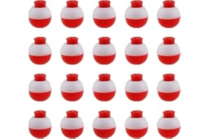 ZZHXSM Fishing Bobber 20pcs Red and White 13mm Fishing Floats Bobbers Snap-On Push Button Buoy Float Tackle Ball Sea Fishing Bobber