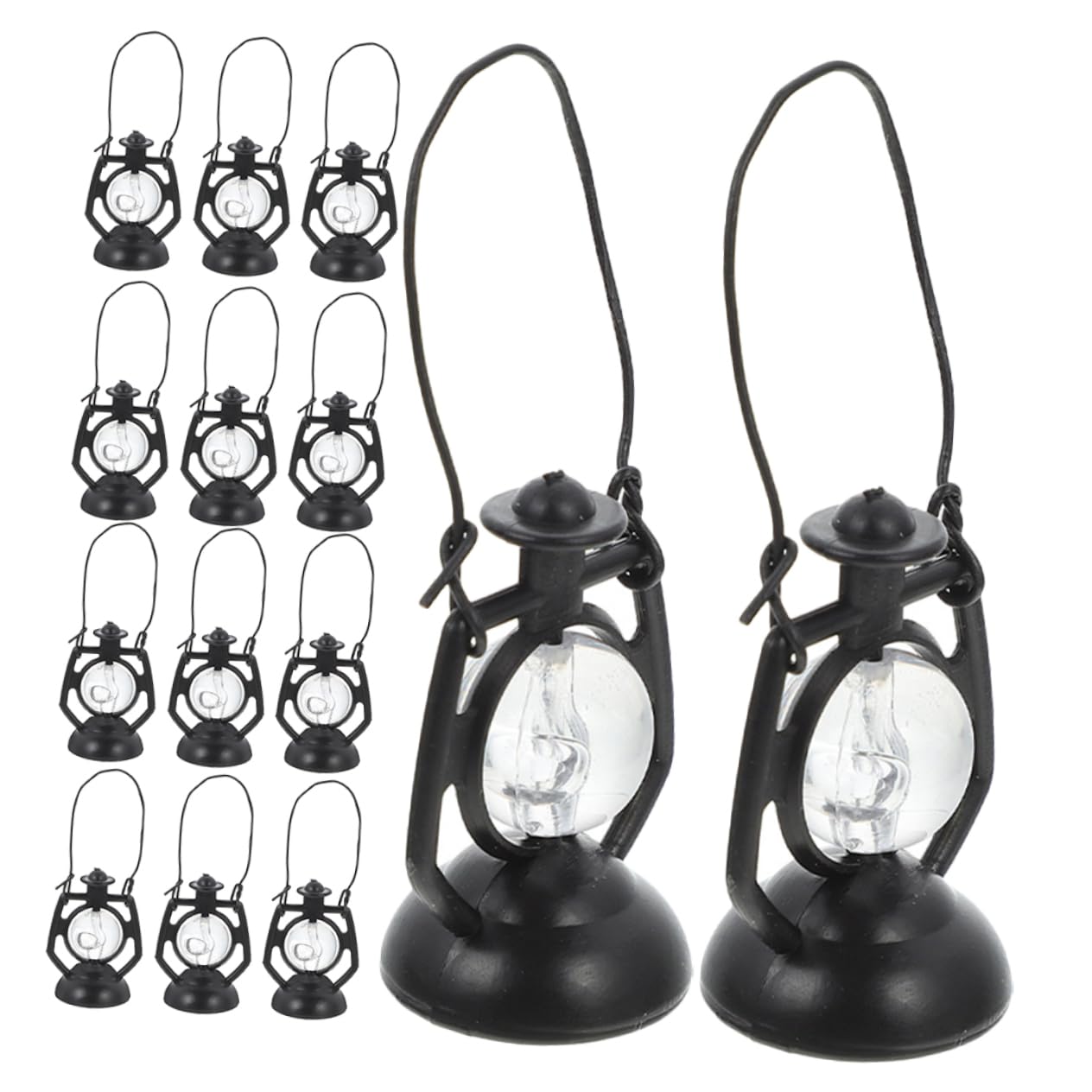 TOYANDONA Mini Lanterns 20Pcs Vintage Miniature Kerosene Lamps Small Hanging Dollhouse Accessories for Crafts Micro Landscape Decoration