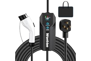 WonVon 32 Amp Level 2 EV Charger,23 Ft Portable Charger with NEMA 14-50P 240V J1772 Charging Cable, Adjustable&Smart Timing Charging in EV Charging Station.