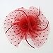 Fascinators Sinamay Hats for Women for Tea Party Kentucky Derby Wedding Cocktail Mesh Feathers Hair Clip Red
