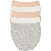 Felina Women's Organic Cotton Stretch Hi Cut Panty 5-Pack Underwear