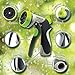 HIDRO2O Hose Nozzle, High Pressure Gardening, Watering Plants, Gardens and Lawns, Pet Cleaning, 8 Pattern Hose Made of Heavy Duty Metal - Incl Extra Washers, Quick Release Connector
