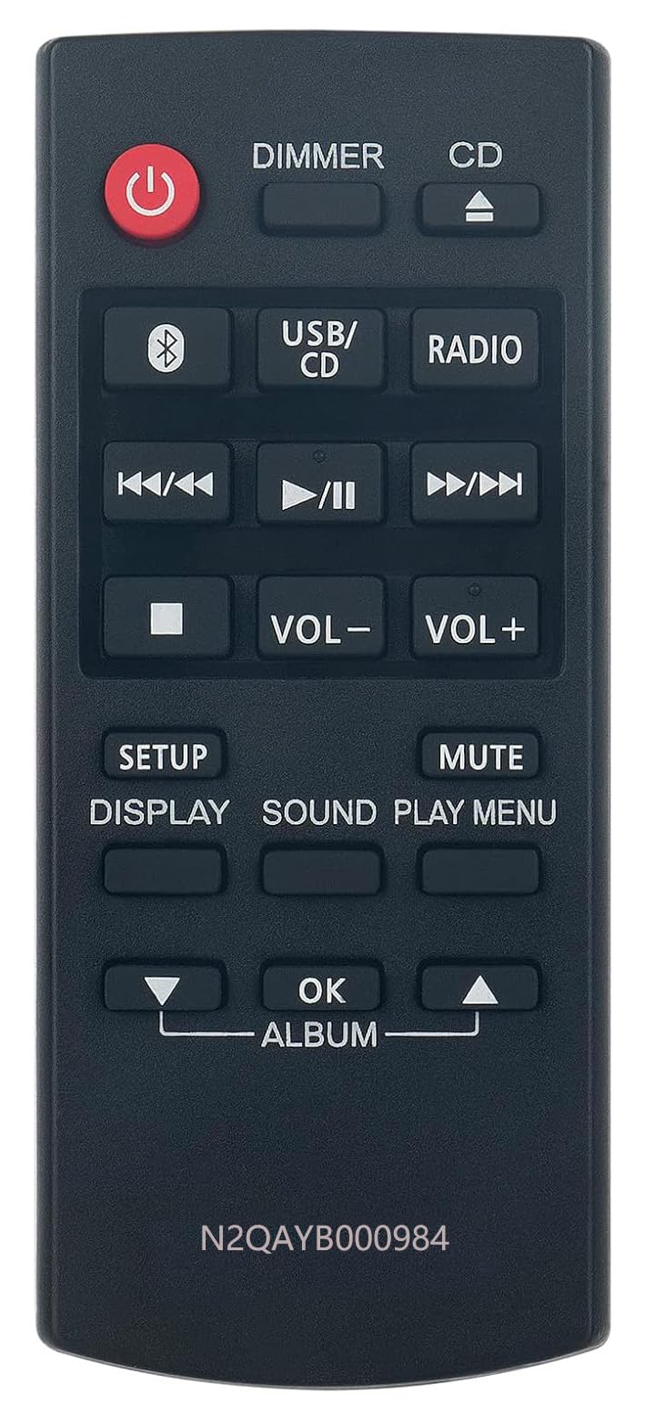 Universal Remote Control Compatible for Panasonic N2QAYB000944 N2QAYB000984 N2QAYB001093 SA-PM250B SA-UX100 SC-HC297 SC-HC302 CD Stereo System