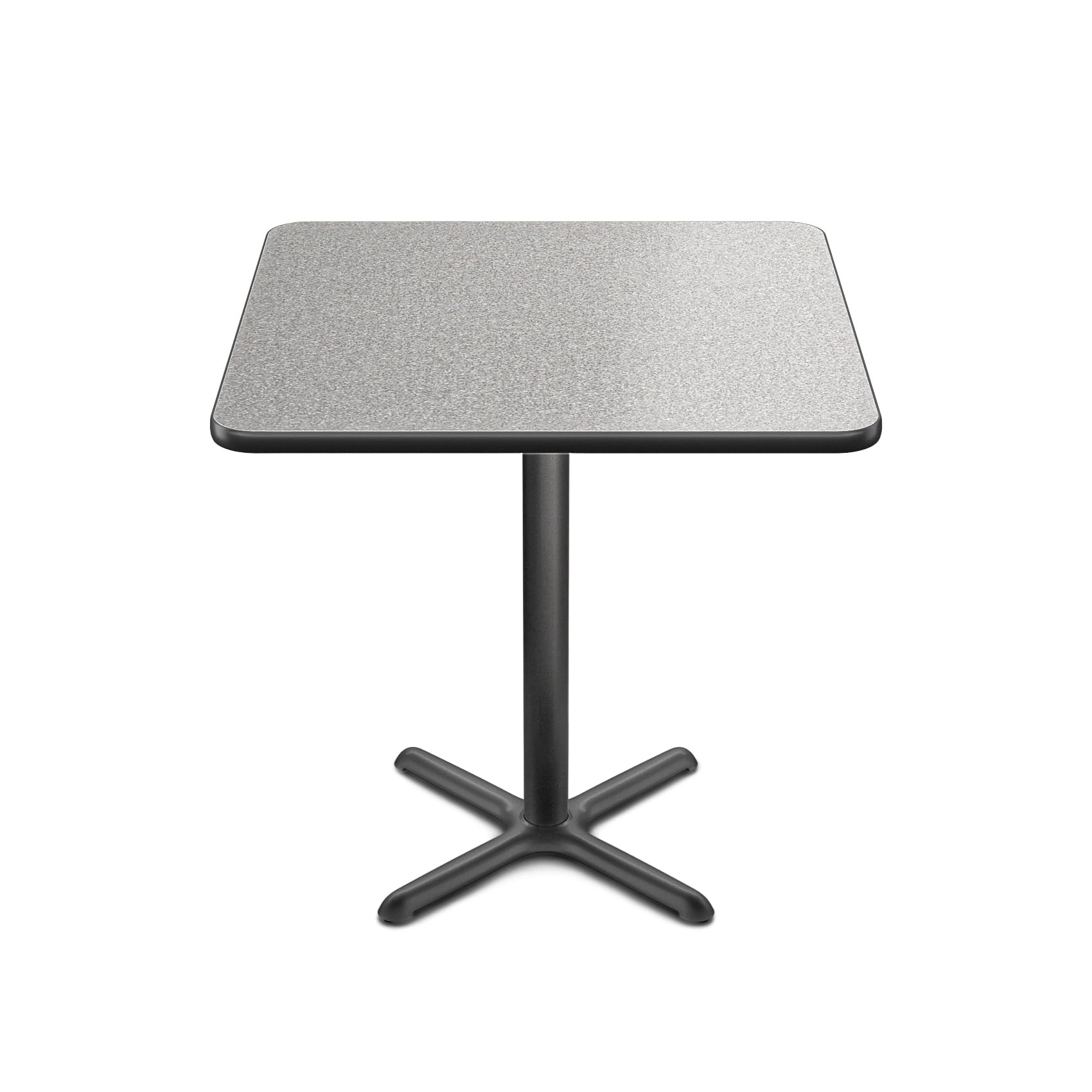 View 1 of *****Scratch marks on product****OEF Furnishings OEFCT33636XCGY Premium Commercial-Grade Restaurant and Breakroom Cafe Table (Square, 36 in Side, 36 in Counter Height, X-Base, Black Frame, Gray Nebula Laminate)
