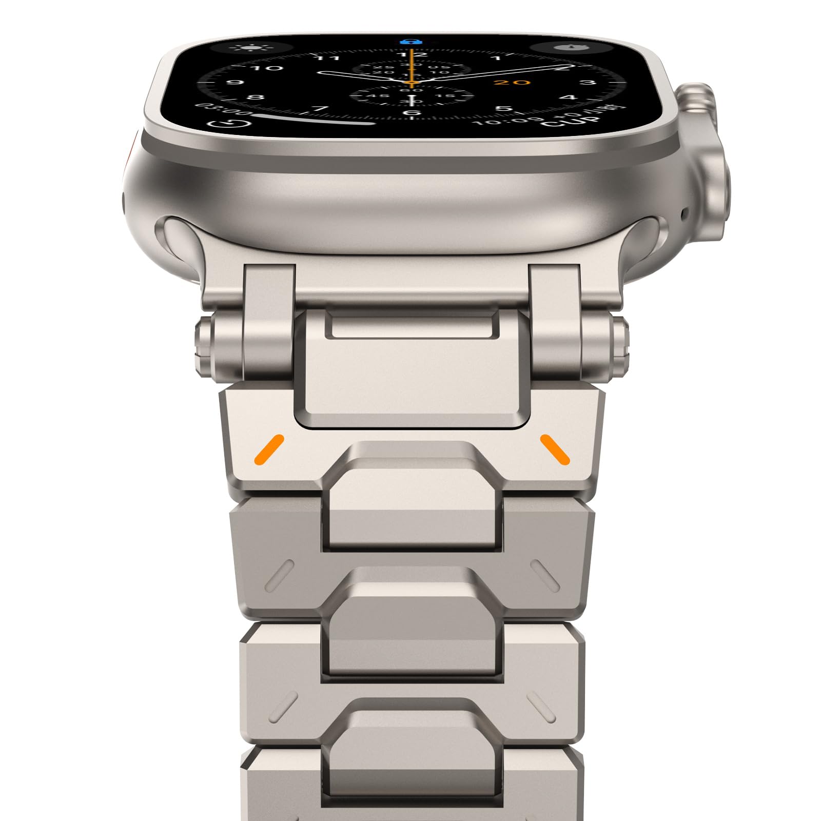 NewWays NewWays Metal Strap Compatible with Apple Watch Straps 49mm 46mm 45mm 44mm 42mm(Series 3 2 1),Stainless Steel Replacement Band for iWatch Ultra 2/Ultra Series 10 9 8 7 6 5 4 3 2 1 SE,Titanium