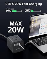 Kemelo PD20W Cube Extension Lead with 4 USB Ports 13A 3250W UK Plug view 3