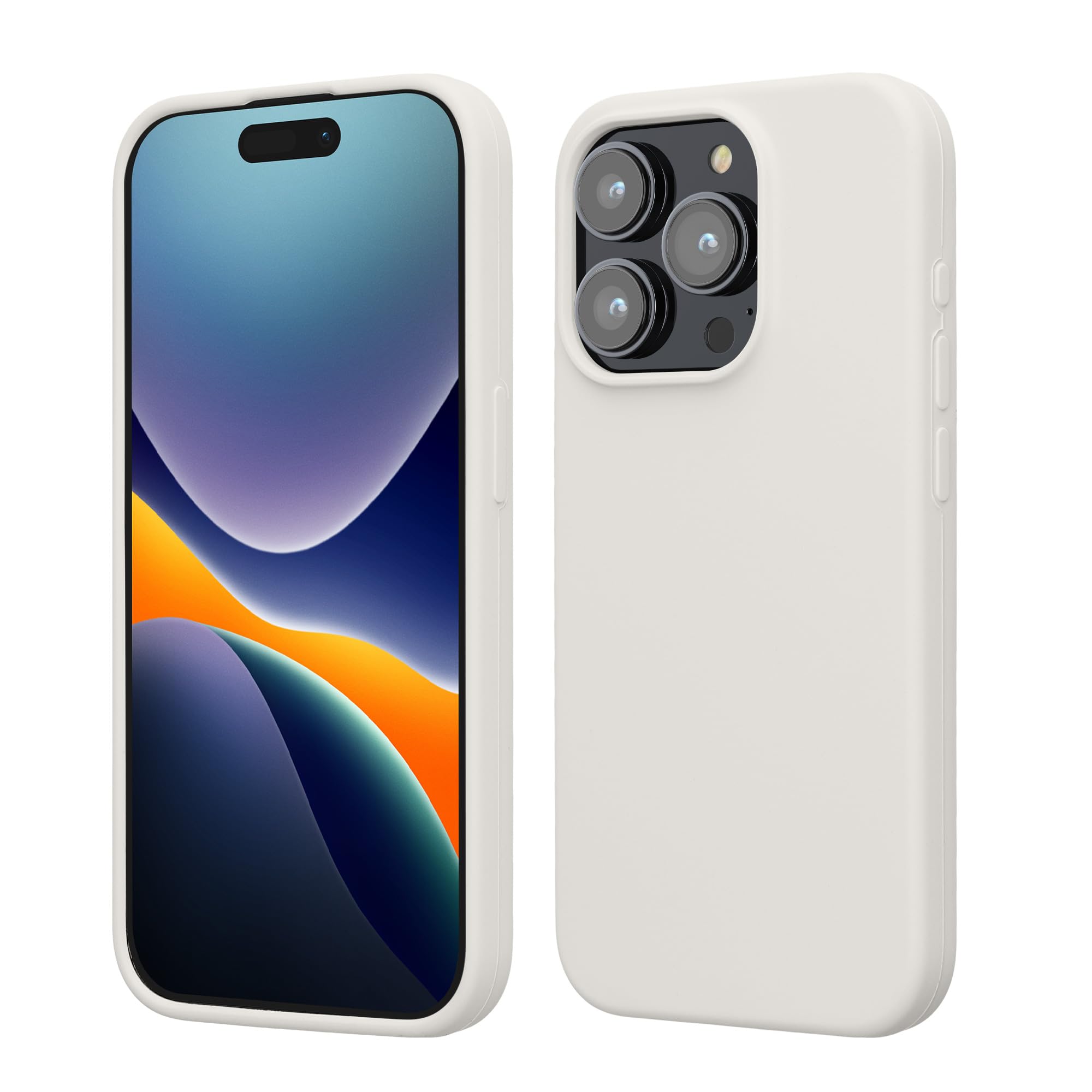 kwmobile Case for iPhone 15 Pro Case - Soft TPU Silicone Cover - White — image 1