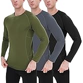 BOOMCOOL 1/3 Pack Long Sleeve Compression Shirts for Men Workout Clothes Gym T Shirt for Rash Guard Sports Undershirt