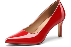 DOBOLIN Women's Heels Closed Pointed Toe Pumps Stiletto High Heels Comfortable Wedding Party Dress Shoes 3-Inch