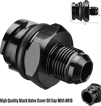 Amazon Com New Lsx Ls1 Ls6 Ls2 Ls3 Ls7 Billet Black Valve Cover Cap W 10 An Fitting Automotive